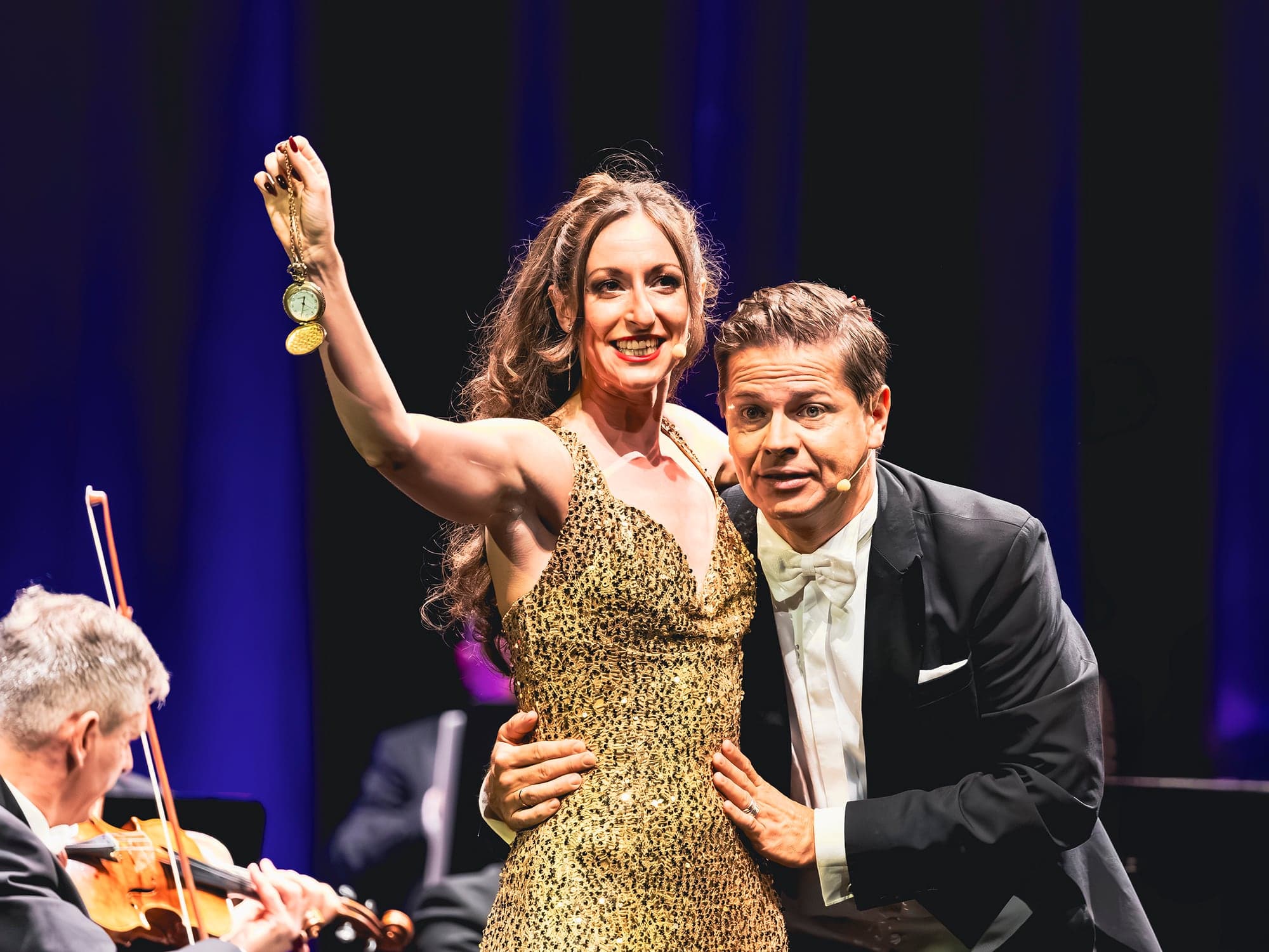 Jenifer Lary and Michael C. Havlicek in a duet with the orchestra, Malta 2026